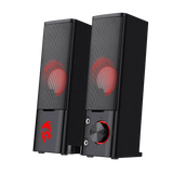 ORPHEUS GS550 - 2.0 Channel Stereo Wired Desktop Computer Sound Bar with Compact Maneuverable Size and Red Backlight