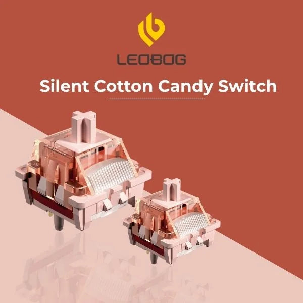 AULA LEOBOG Silent Cotton Candy Linear Switch – Ultra-Smooth, Silent, Pre-Lubed, Hot-Swappable, Ideal for Custom Keyboards – 100pcs (SCCS100)