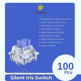 AULA LEOBOG Silent Iris Linear Switch – Ultra-Smooth, Silent, Pre-Lubed, Hot-Swappable, Ideal for Custom Keyboards – 100pcs (SIS100)