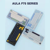 AULA F75 Wireless Trio Mode Mechanical Gaming Keyboard With Knob Ice Blue | Ice Vein Switch (F75IUV)
