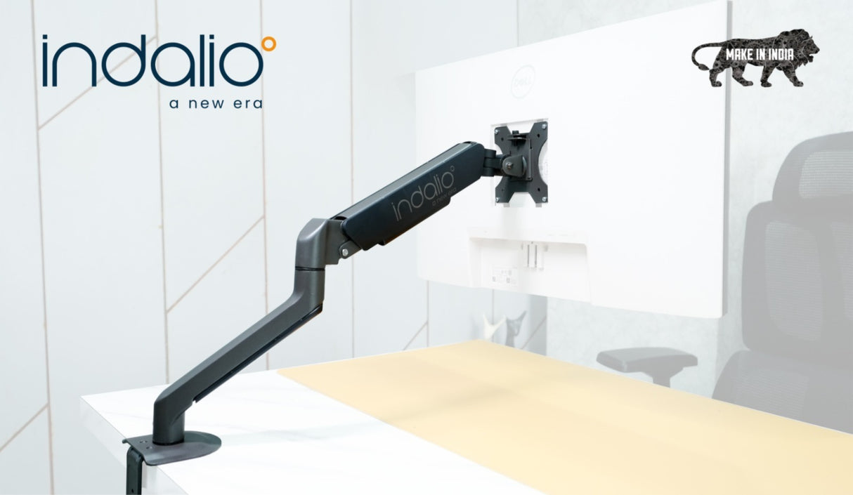 Indalio Gas Spring Single Monitor Arm Desk Mount for 13-32 Inch Monitors