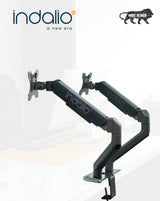 Indalio Gas Spring Dual Monitor Arm Desk Mount for 13-32 Inch Monitors