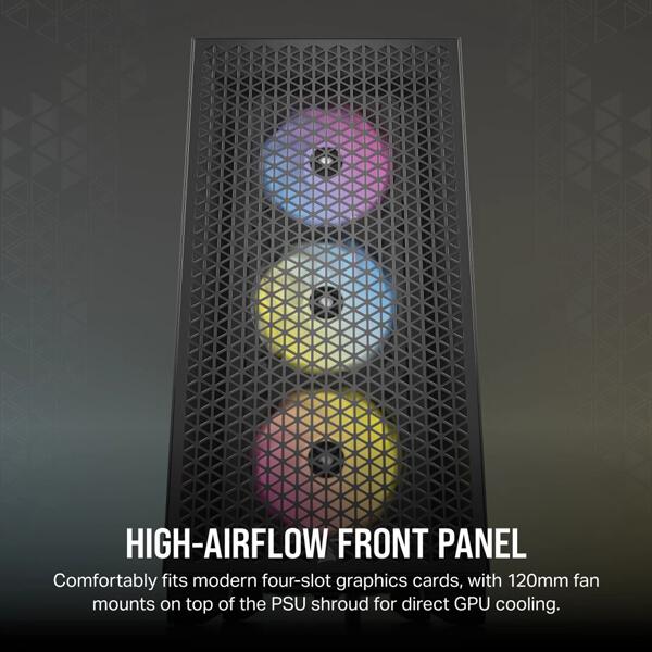 Corsair 3000D RGB Airflow Mid-Tower (ATX) Cabinet (Black)