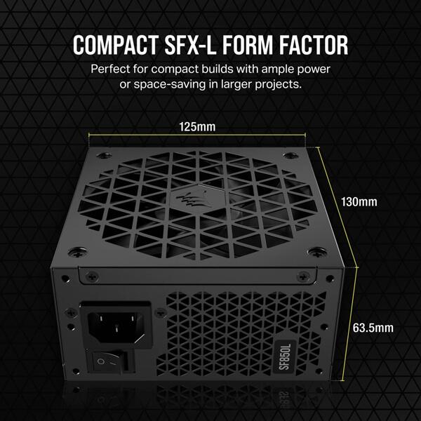 Corsair SF850L SFX  850 Watt ATX 3.0 80 Plus Gold SMPS