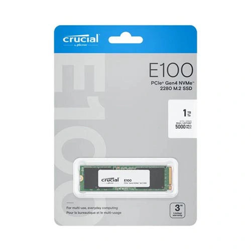 Crucial E100 1TB M.2 PCIe 4.0 Gen4 2280 NVMe Internal SSD