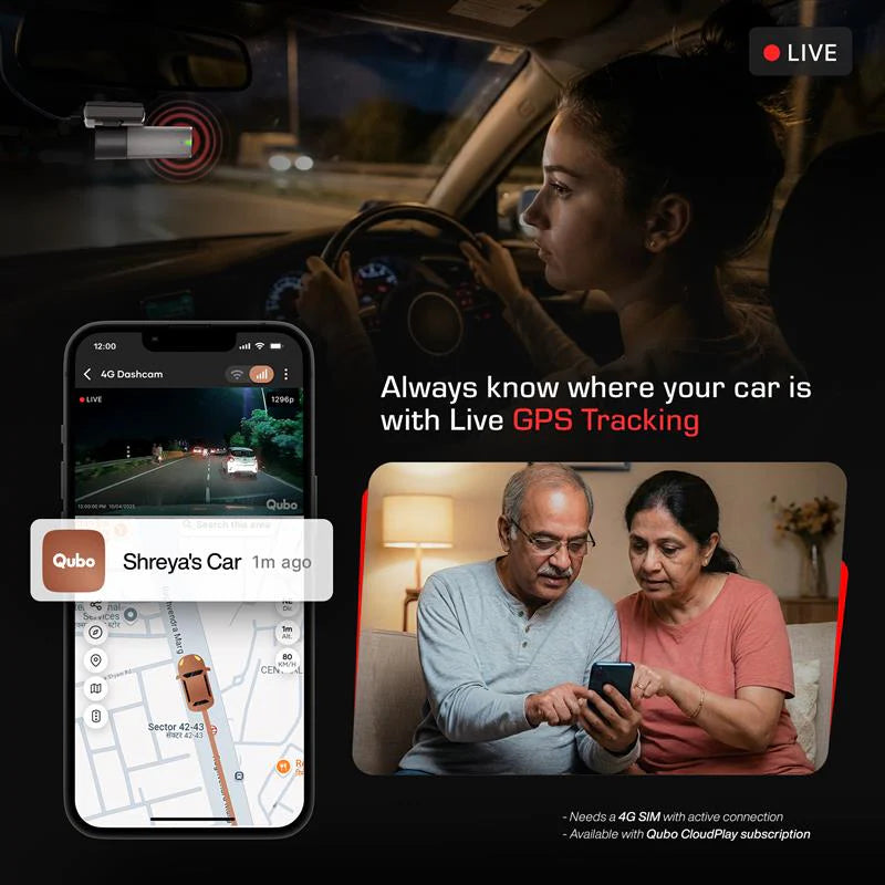 Qubo Dashcam 4G Live