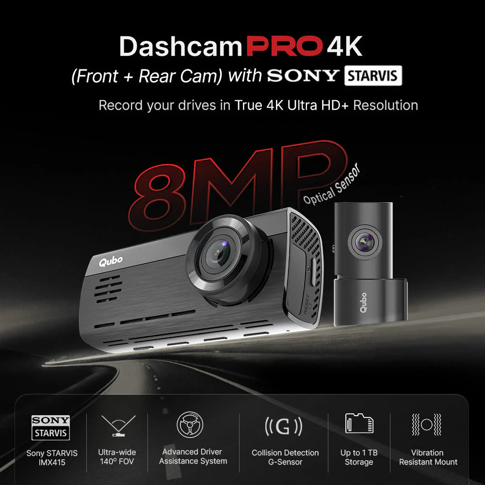 Qubo Smart Dashacm Pro 4K & Rear Cam