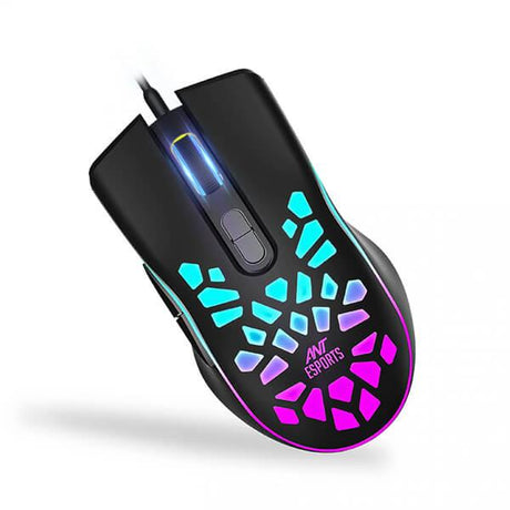 Ant Esports GM80 Wired Gaming Mouse (3600 DPI, Optical Sensor, Black)