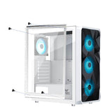 Ant Esports ICE-112 Auto RGB (ATX) Mid Tower Cabinet (White)