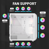Ant Esports ICE-410TG ARGB (E-ATX) Mid Tower Cabinet (White)