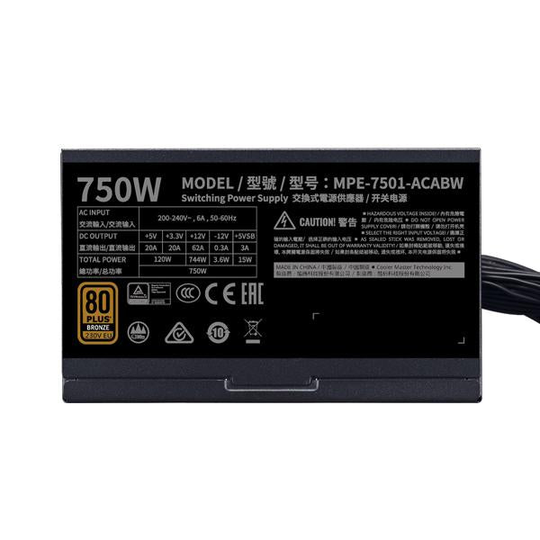 Cooler Master MWE 750 V3 80 Plus Bronze SMPS