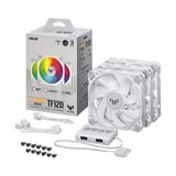 Asus TUF Gaming TF120 ARGB White – 120mm Cabinet Fan with ARGB Controller (Triple Pack)